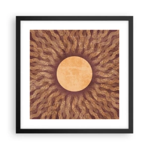 Affiche dans un cadre noir - Poster - Icône du soleil - 40x40 cm