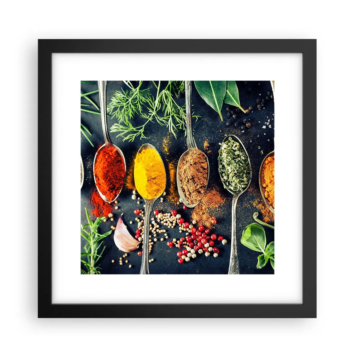 Affiche dans un cadre noir - Poster - Magie culinaire - 30x30 cm