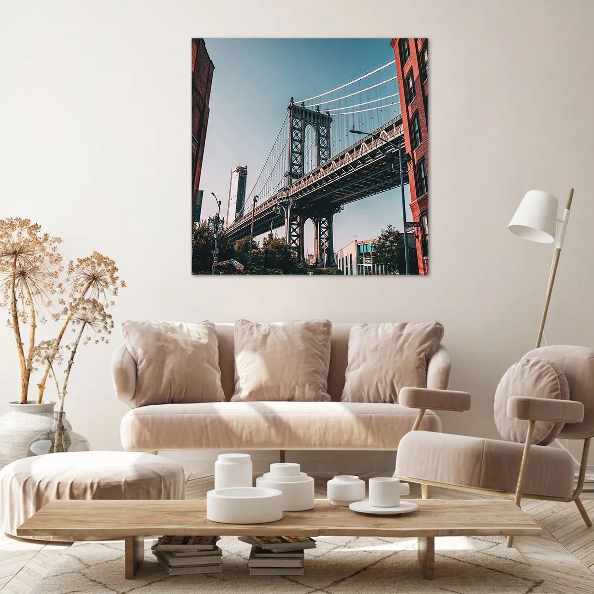 Impression sur toile - Image sur toile - Sur les vagues de la ville - 60x60 cm