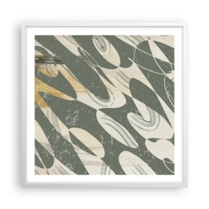 Affiche dans un cadre blanc - Poster - Abstraction rythmique - 60x60 cm