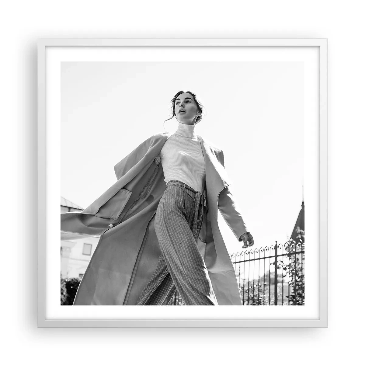 Affiche dans un cadre blanc - Poster - Tu viens avec moi? - 60x60 cm