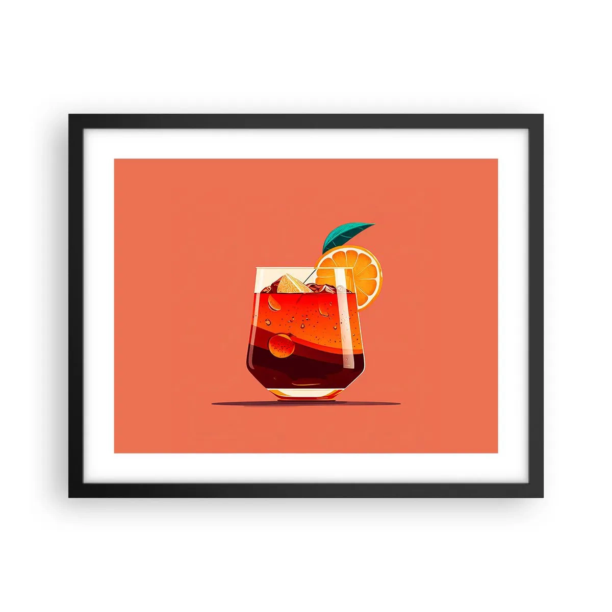 Affiche dans un cadre noir - Poster - Rafraîchissement d'été - 50x40 cm