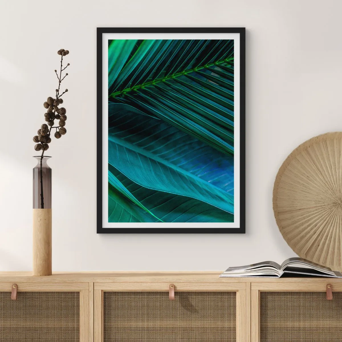 Affiche dans un cadre noir - Poster - L'anatomie du vert - 40x50 cm