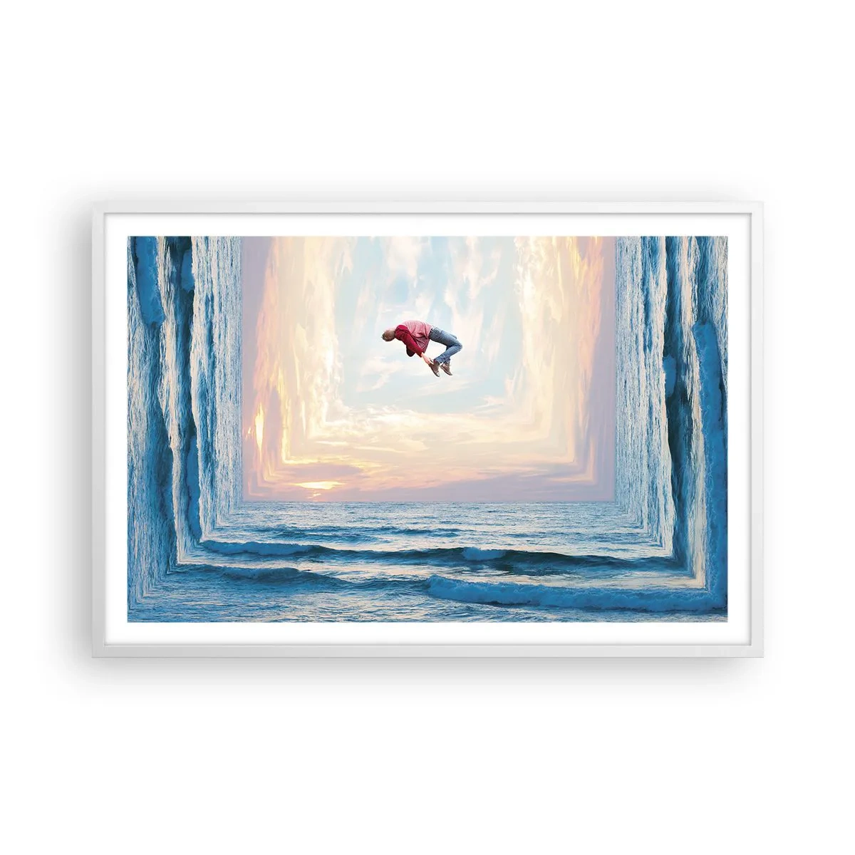 Affiche dans un cadre blanc - Poster - Vers une autre dimension - 91x61 cm
