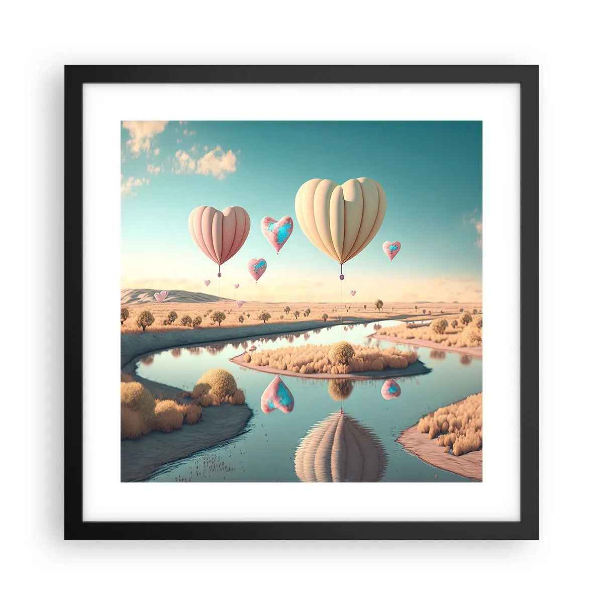 Affiche dans un cadre noir - Poster - L'amour te permet de t'élever - 40x40 cm