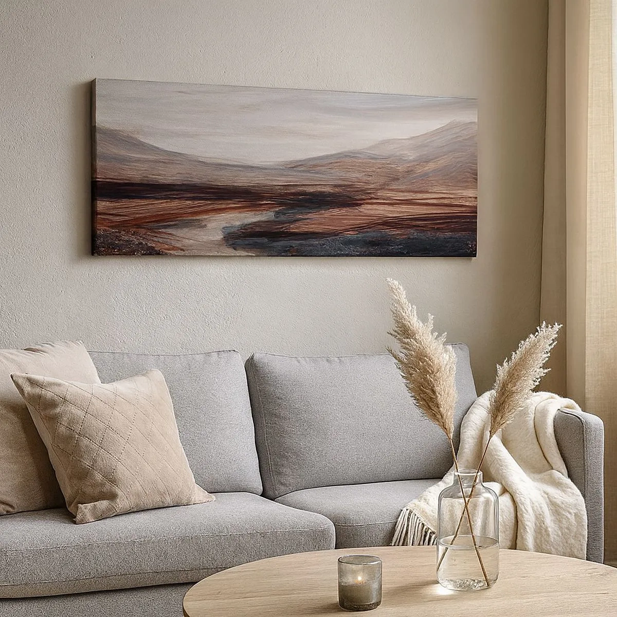 Impression sur toile - Image sur toile - Une vallée tranquille - 100x40 cm
