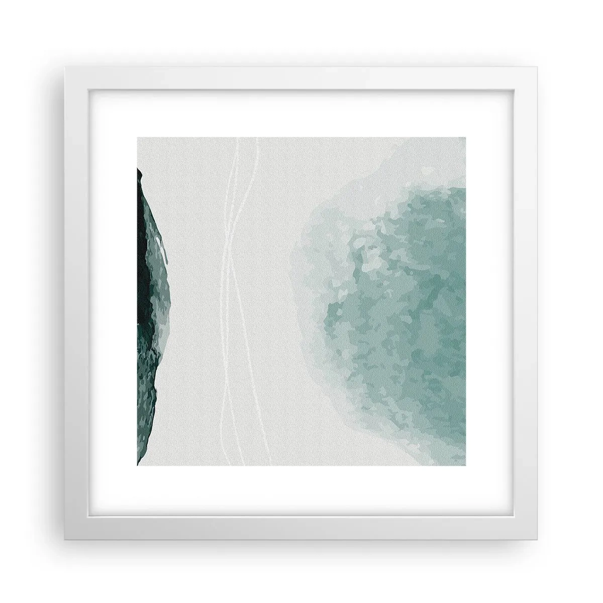 Affiche dans un cadre blanc - Poster - Rencontre avec le brouillard - 30x30 cm