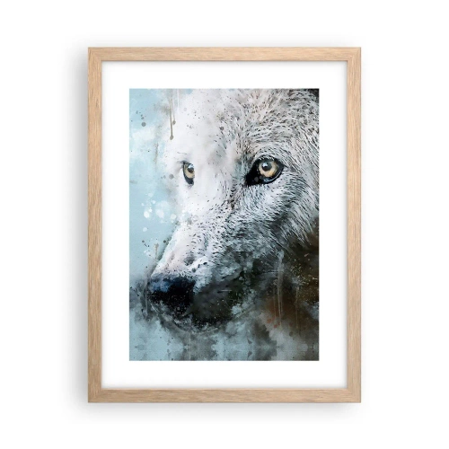 Affiche dans un chêne clair - Poster - Rencontrez l'âme du loup - 30x40 cm