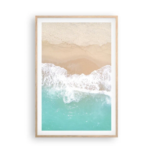 Affiche dans un chêne clair - Poster - Caresse de l'océan - 61x91 cm