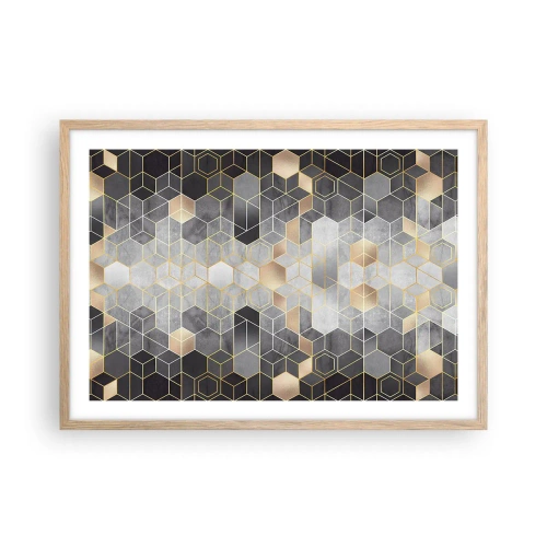 Affiche dans un chêne clair - Poster - Composition de diamants - 70x50 cm