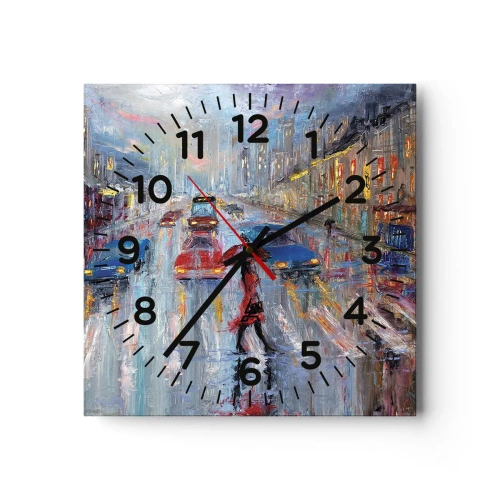 Horloge murale - Pendule murale - Après-midi pluvieux en ville - 30x30 cm