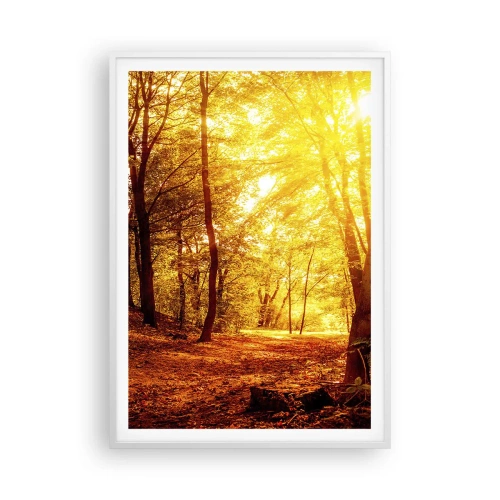 Affiche dans un cadre blanc - Poster - Vers la clairière dorée - 70x100 cm