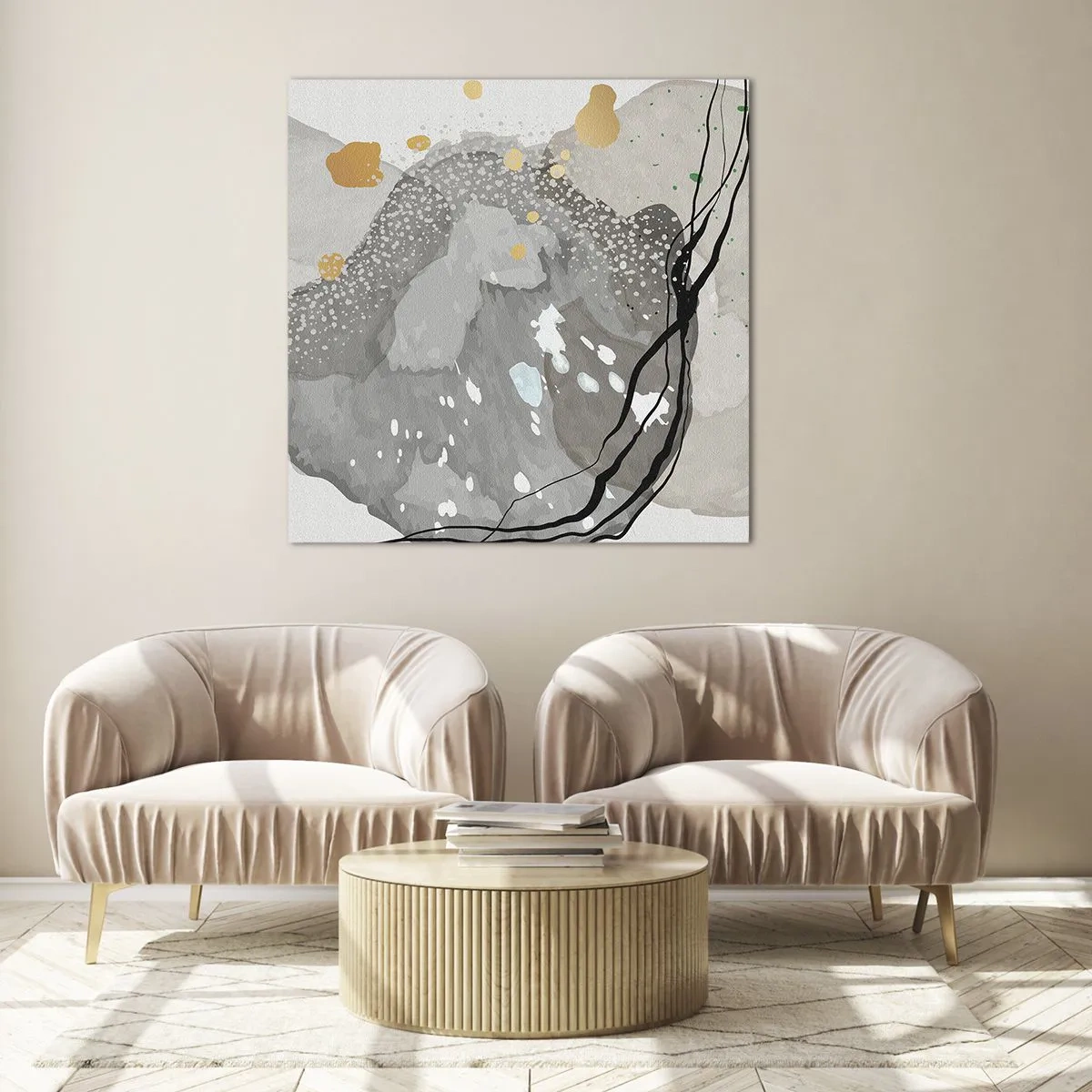 Impression sur verre - Image sur verre - Composition organique - 70x70 cm