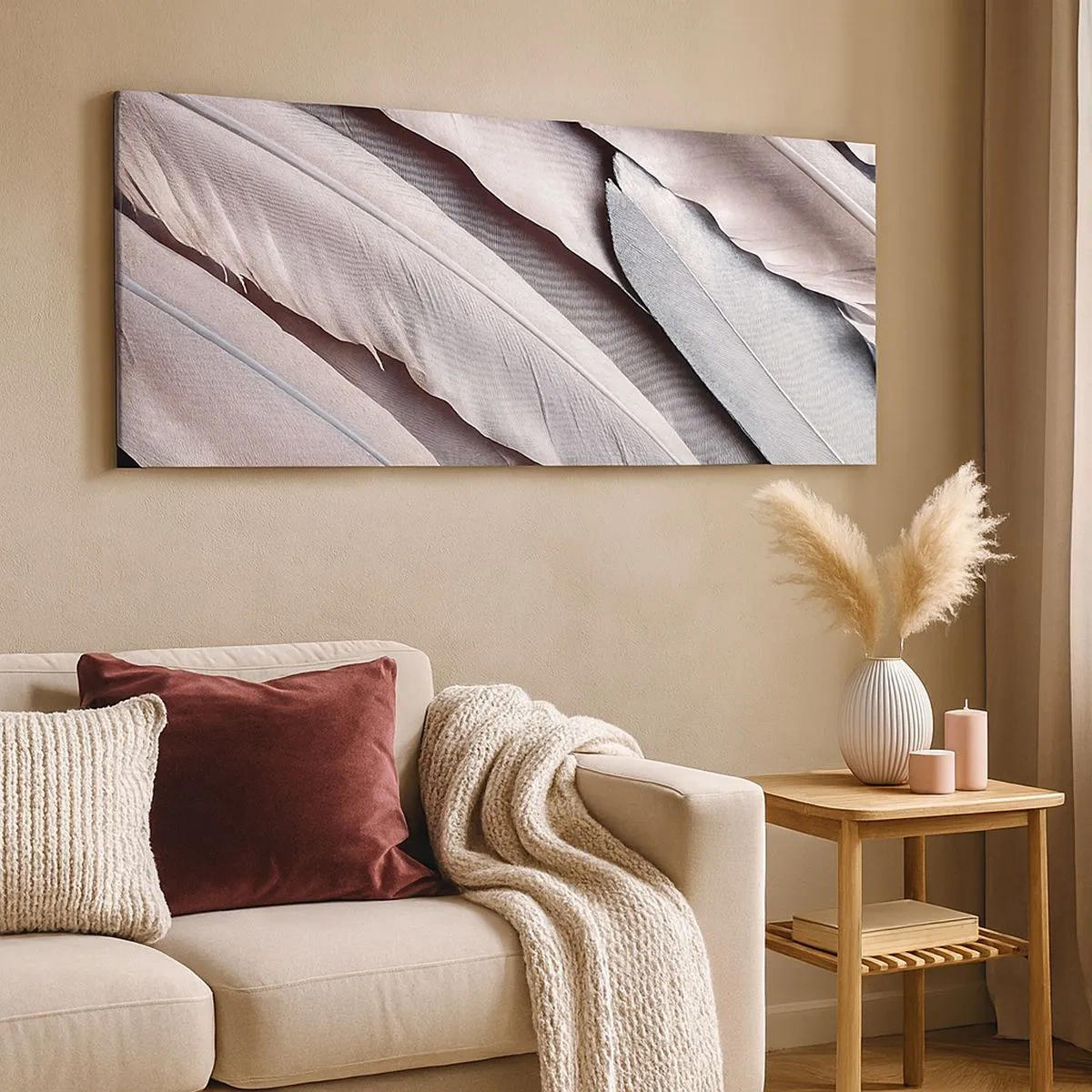 Impression sur toile - Image sur toile - En argent rose - 100x40 cm