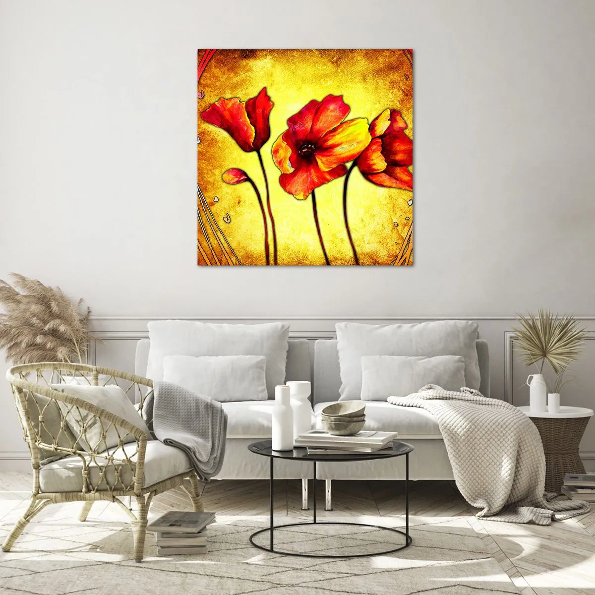 Impression sur verre - Image sur verre - Dans la décoration Art Nouveau - 70x70 cm