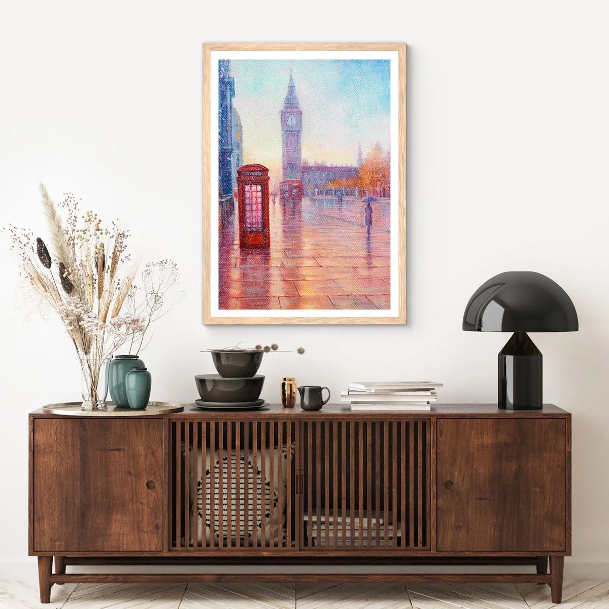 Affiche dans un chêne clair - Poster - Jour automnal londonien - 50x70 cm
