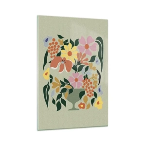 Impression sur verre - Image sur verre - Un bouquet plein de vie - 80x120 cm