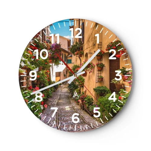 Horloge murale - Pendule murale - Ruelle italienne - 40x40 cm