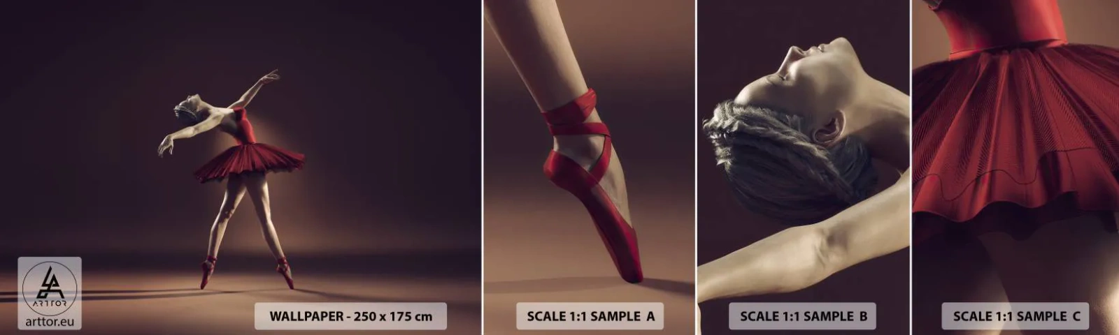 Échantillon de Papier Peint Autocollant Deluxe Sticker - Une danseuse étoile - Ballerine, Danse, Ballet - 100x30 cm