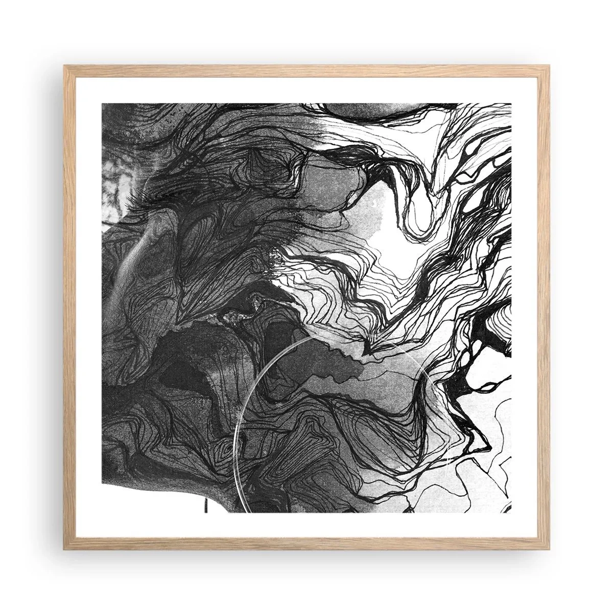 Affiche dans un chêne clair - Poster - Emmêlé dans les rêves - 60x60 cm