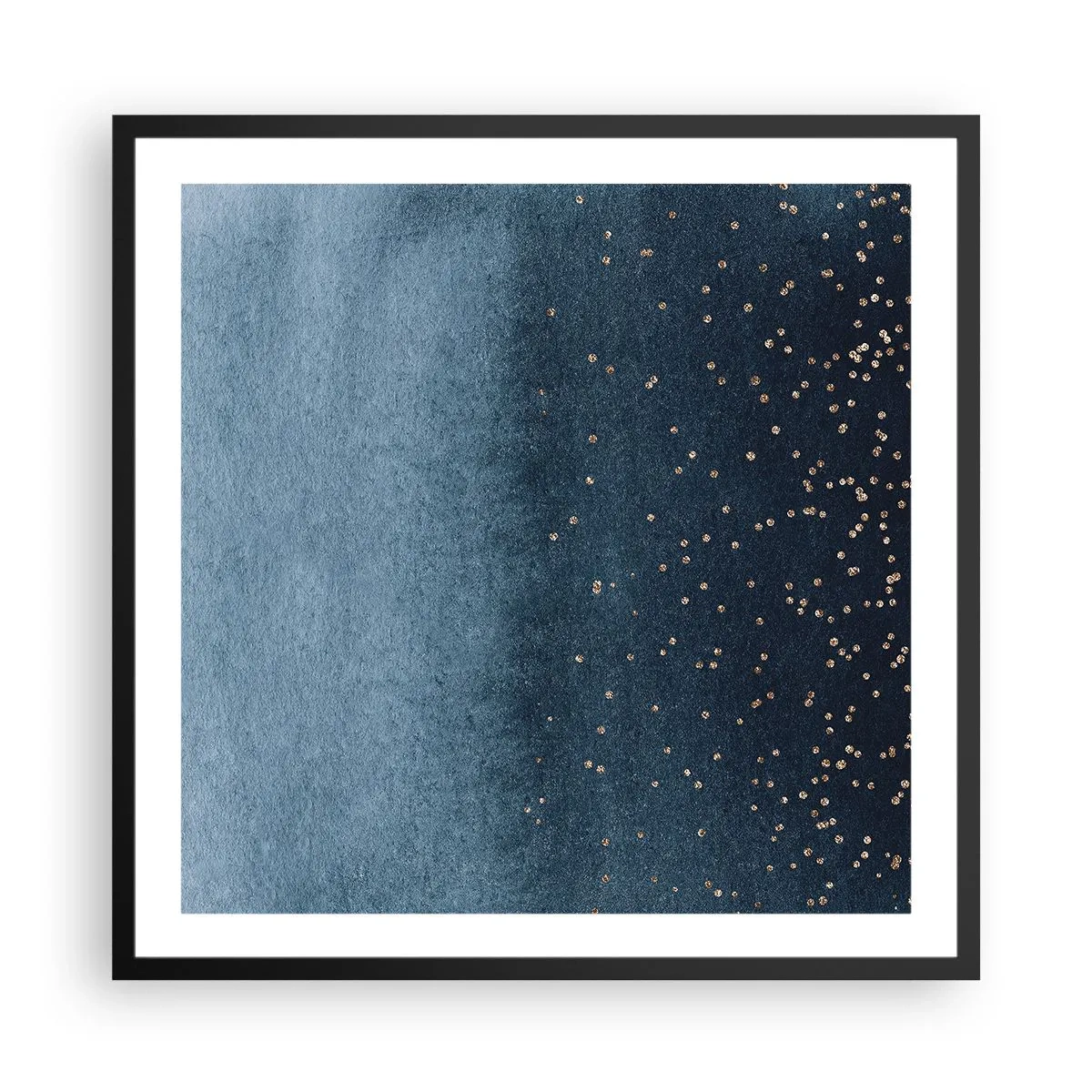 Affiche dans un cadre noir - Poster - Composition - phases bleues - 60x60 cm