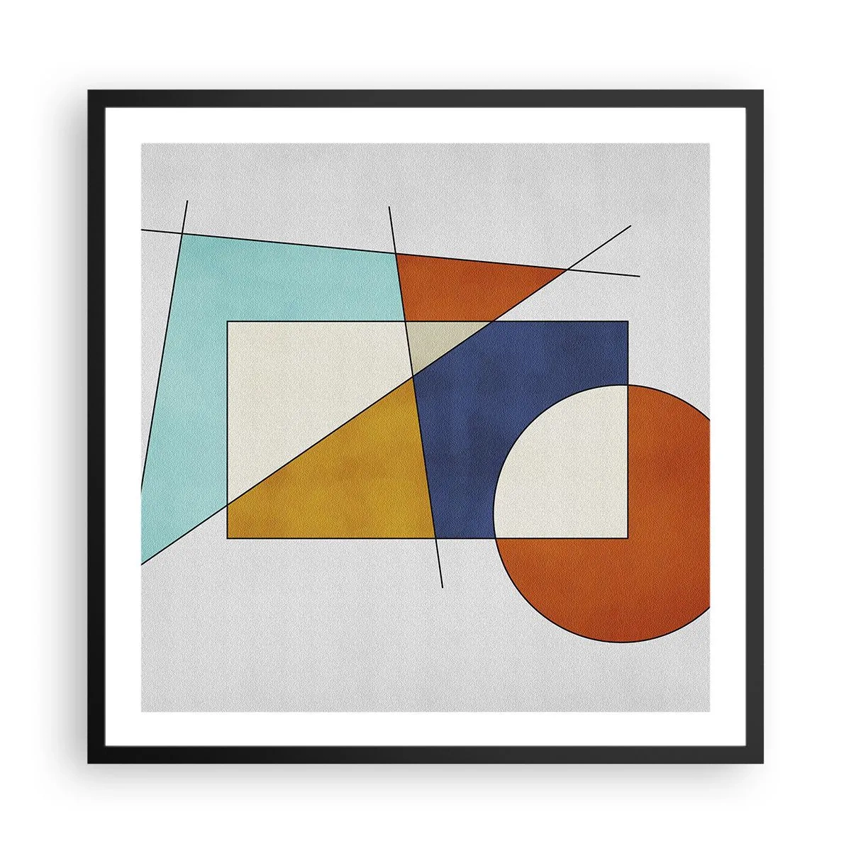 Affiche dans un cadre noir - Poster - Abstraction : plaisir moderniste - 60x60 cm