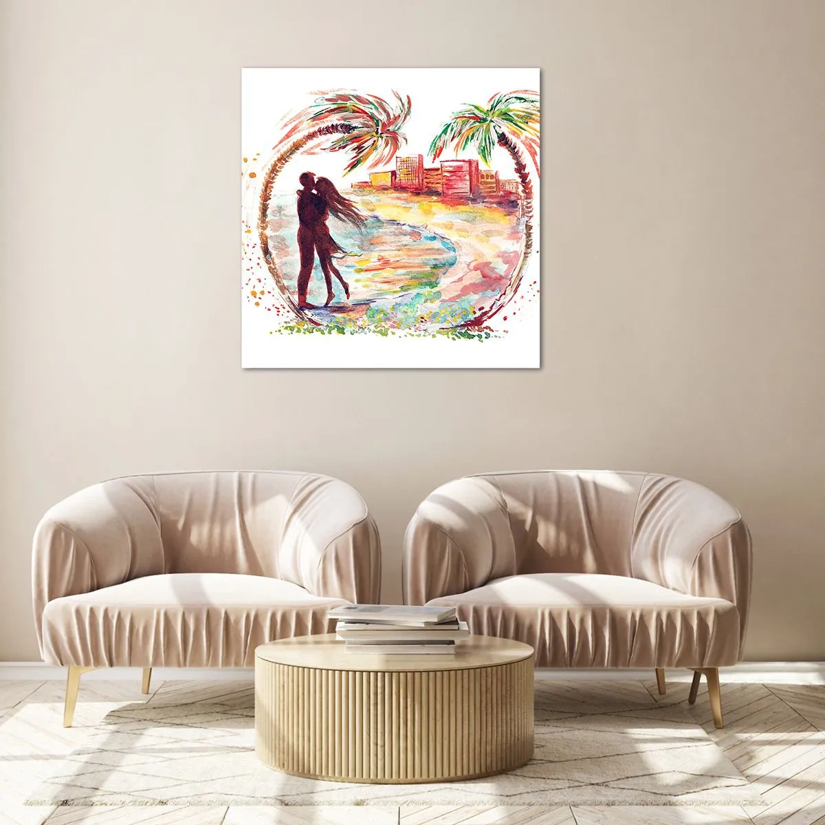 Impression sur verre - Image sur verre - Vacances romantiques - 60x60 cm