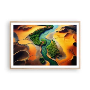 Affiche dans un chêne clair - Poster - Rivière vivifiante - 91x61 cm