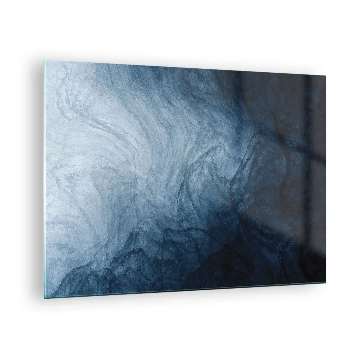 Impression sur verre - Image sur verre - Profondeur abstraite dans les tons de bleu marine et de gris - 70x50cm - Atteindre en profondeur - Décoration murale moderne pour le salon et la chambre ARTTOR
