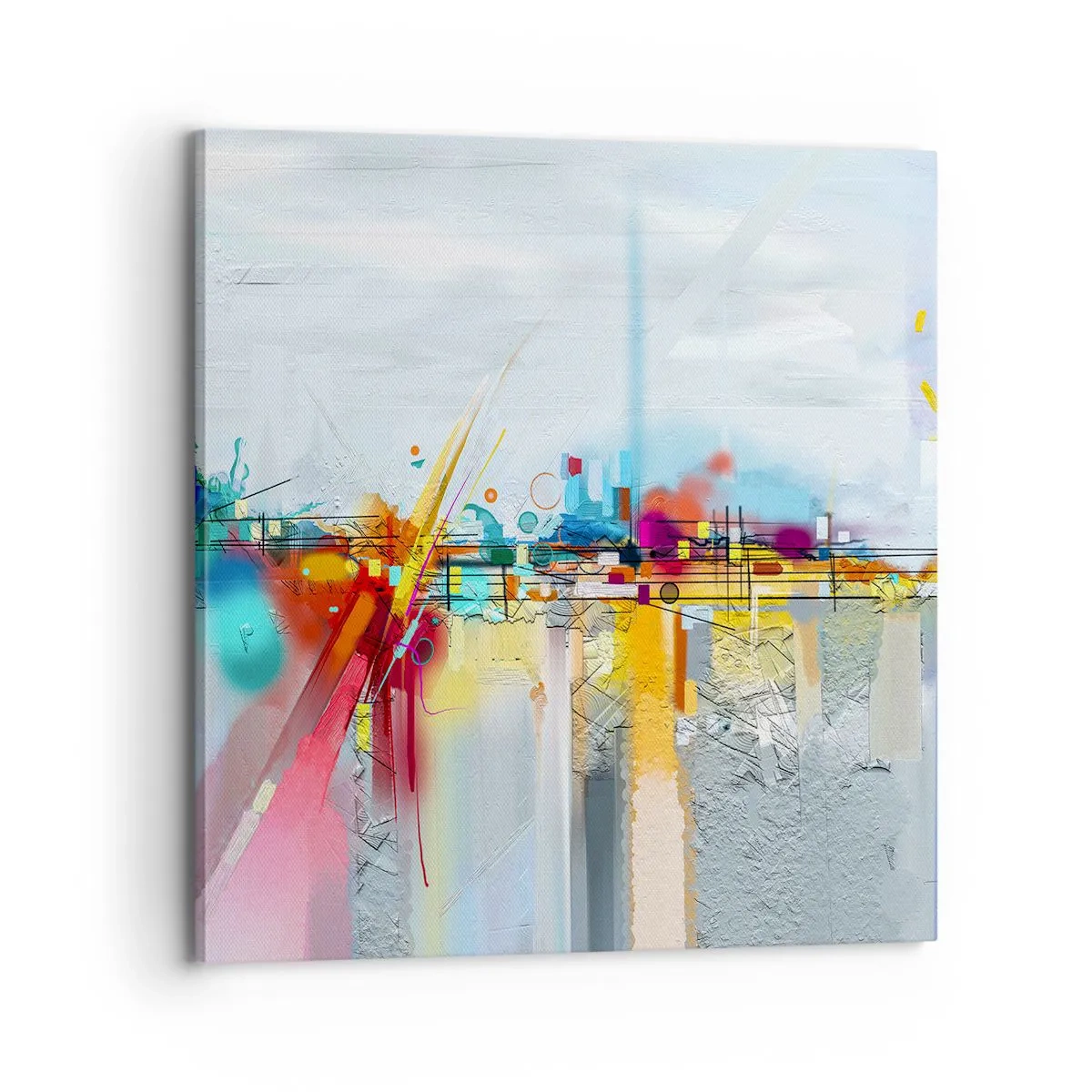 Impression sur toile - Image sur toile - Pont de joie sur le fleuve de la vie - 70x70 cm
