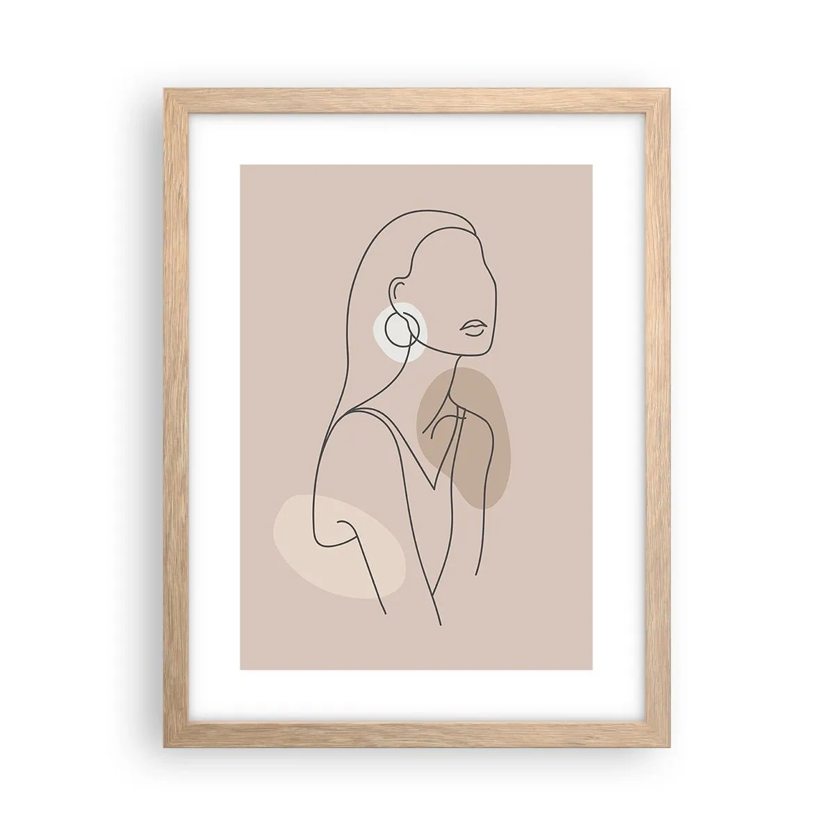 Affiche dans un chêne clair - Poster - Icone féminin - 30x40 cm