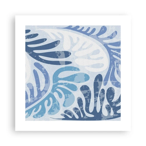 Affiche - Poster - Fougères bleues - 40x40 cm