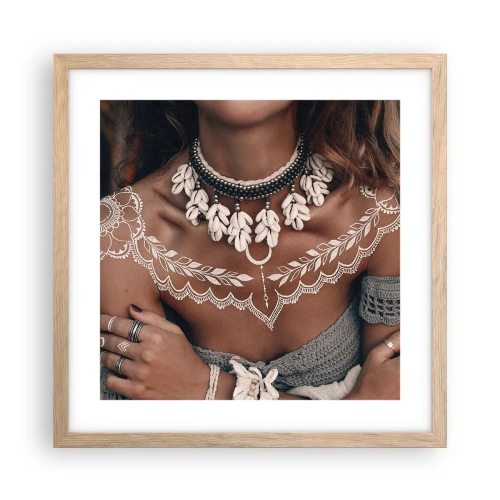 Affiche dans un chêne clair - Poster - Talismans, rituels de la féminité - 40x40 cm