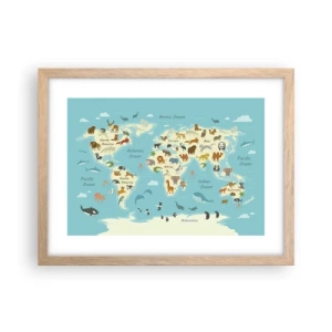 Affiche dans un chêne clair - Poster - De bons voisins - 40x30 cm