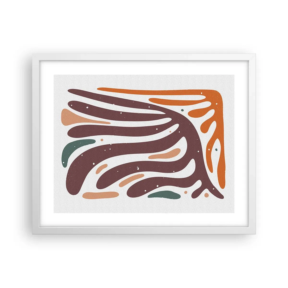 Affiche dans un cadre blanc - Poster - Composition organique rayonnante - 50x40 cm