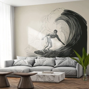 Papier peint sur mesure Premium Canvas - Le roi de la vague - Vague, Surfant, sport