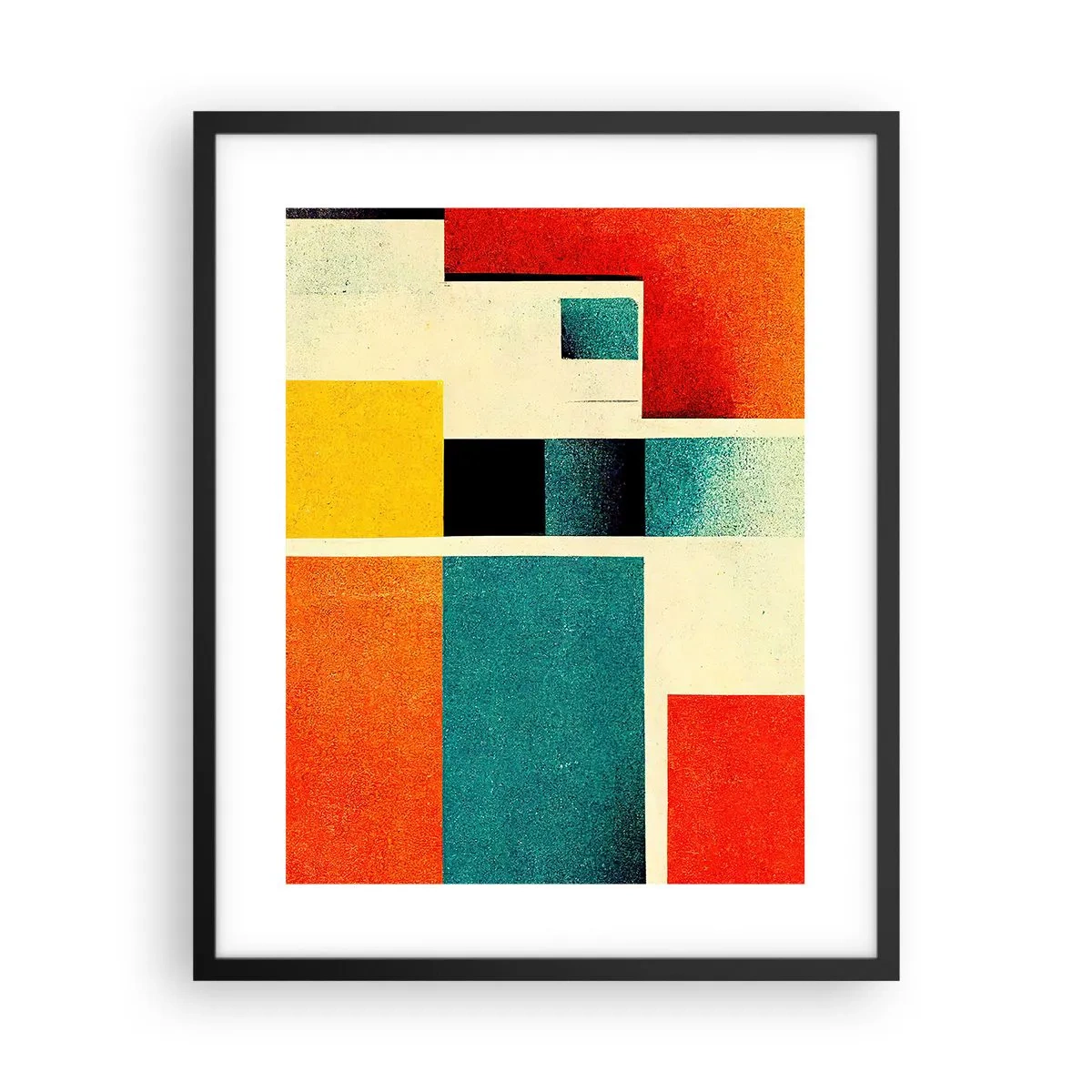 Affiche dans un cadre noir - Poster - Abstraction géométrique – bonne énergie - 40x50 cm