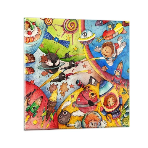 Impression sur verre - Image sur verre - Grande aventure spatiale - 30x30 cm