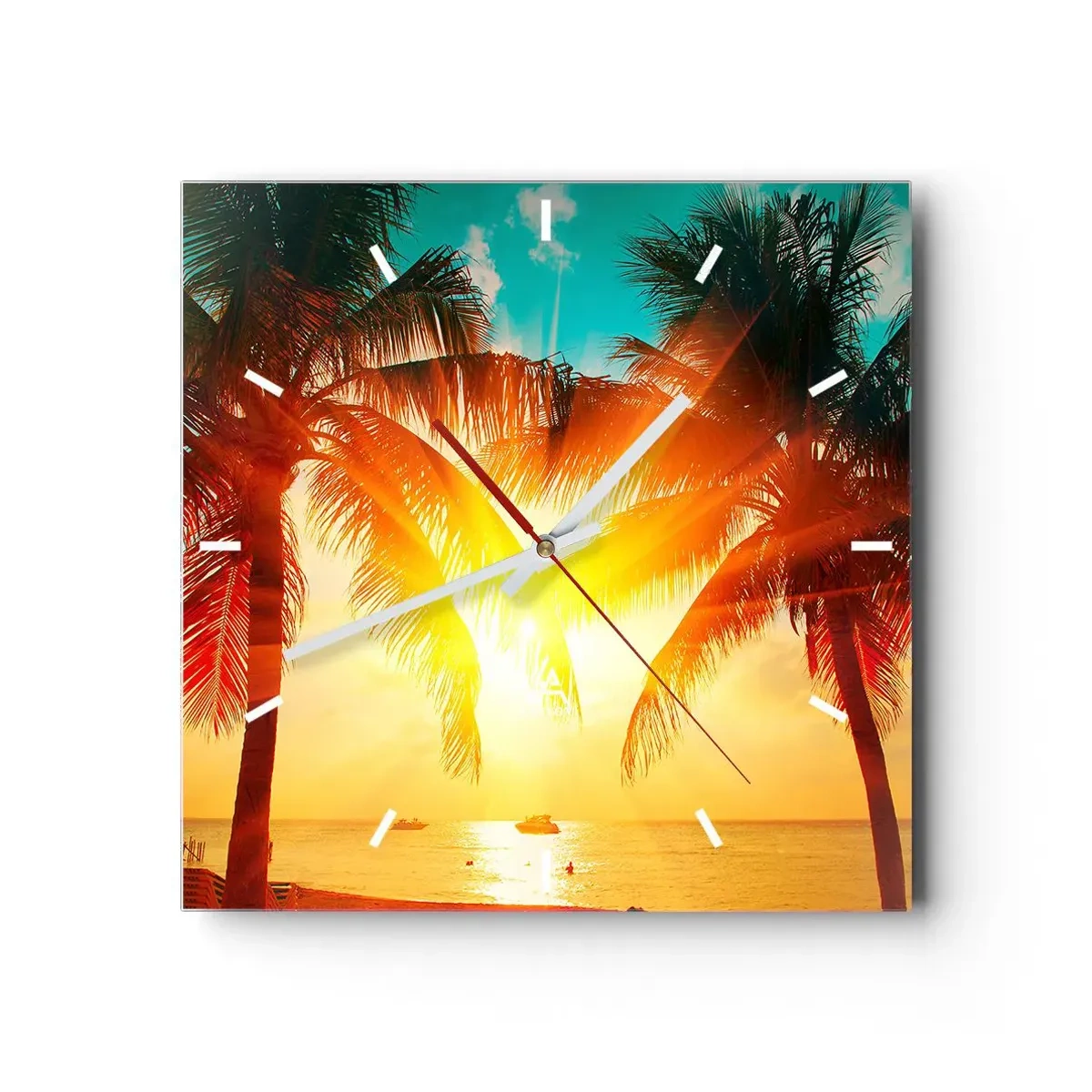 Horloge murale - Pendule murale - Couple exotique - 40x40 cm