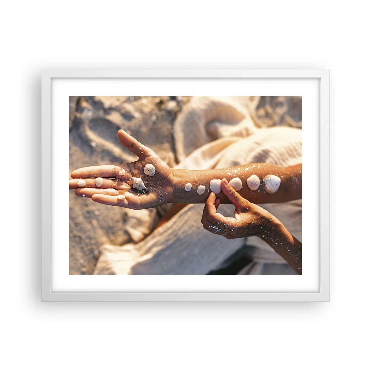 Affiche dans un cadre blanc - Poster - La beauté à portée de main - 50x40 cm