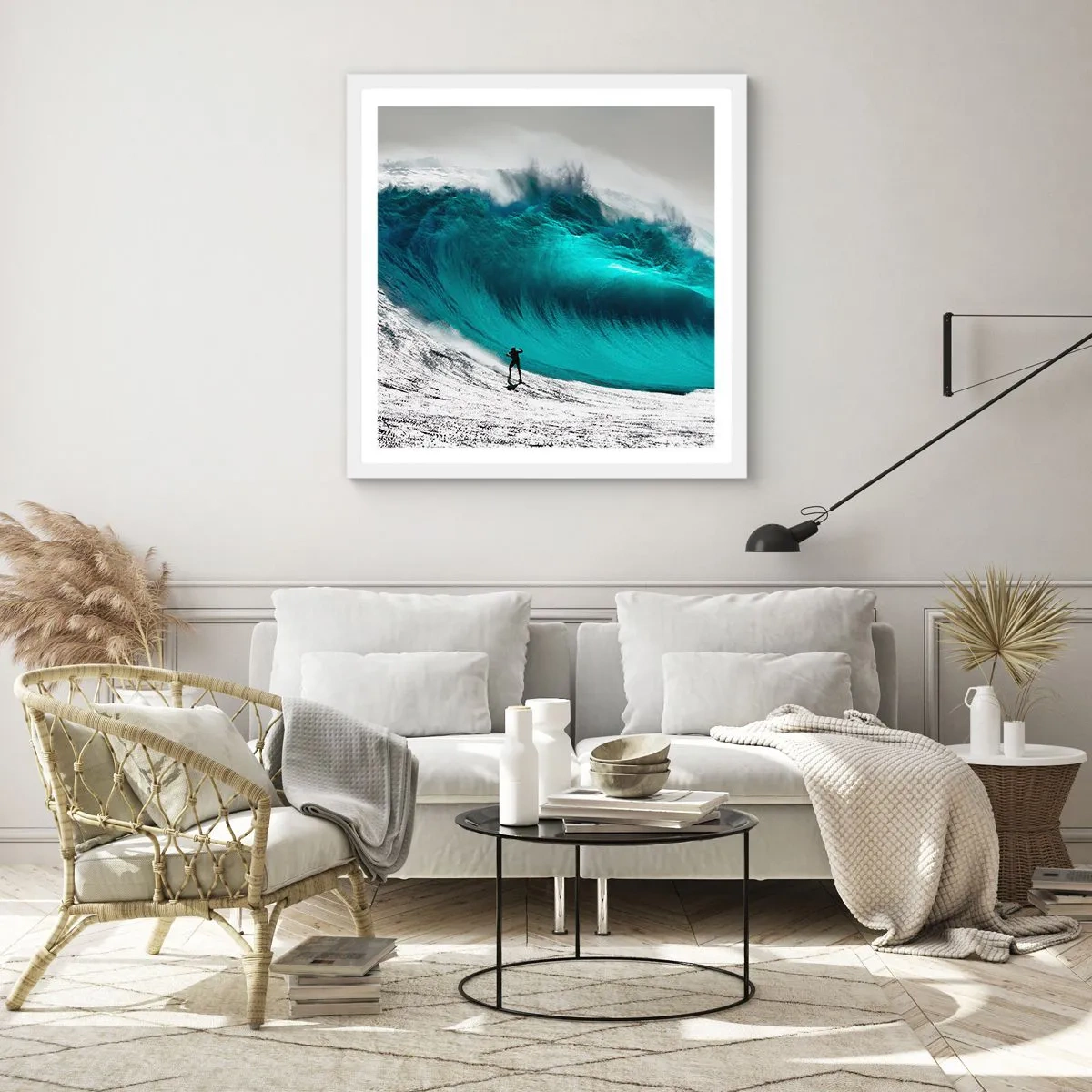 Affiche dans un cadre blanc - Poster - Challenge accepté - 60x60 cm