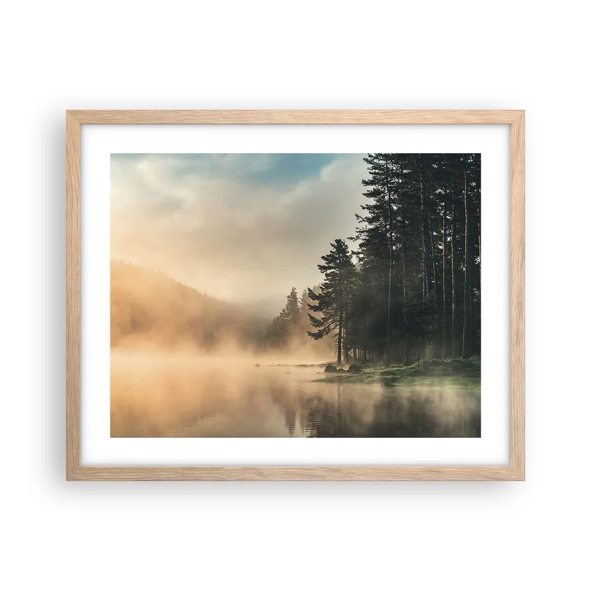 Affiche dans un chêne clair - Poster - Naissance du jour - 50x40 cm