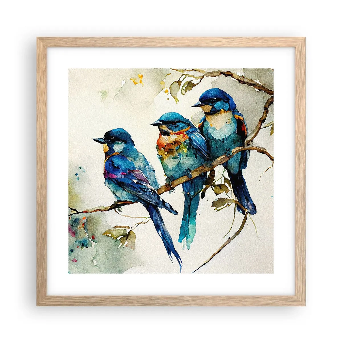 Affiche dans un chêne clair - Poster - A-t-il été offensé ? - 40x40 cm