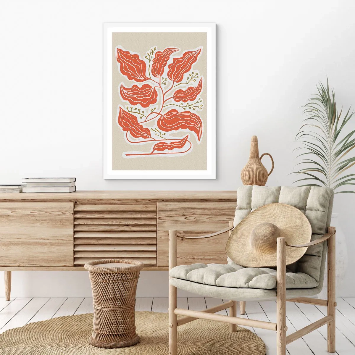 Affiche dans un cadre blanc - Poster - Folk et coloré - 70x100 cm