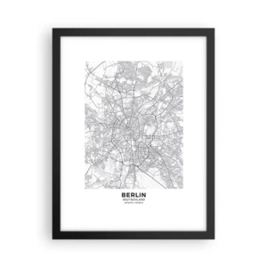 Affiche dans un cadre noir - Poster - Fleur de Berlin - 30x40 cm