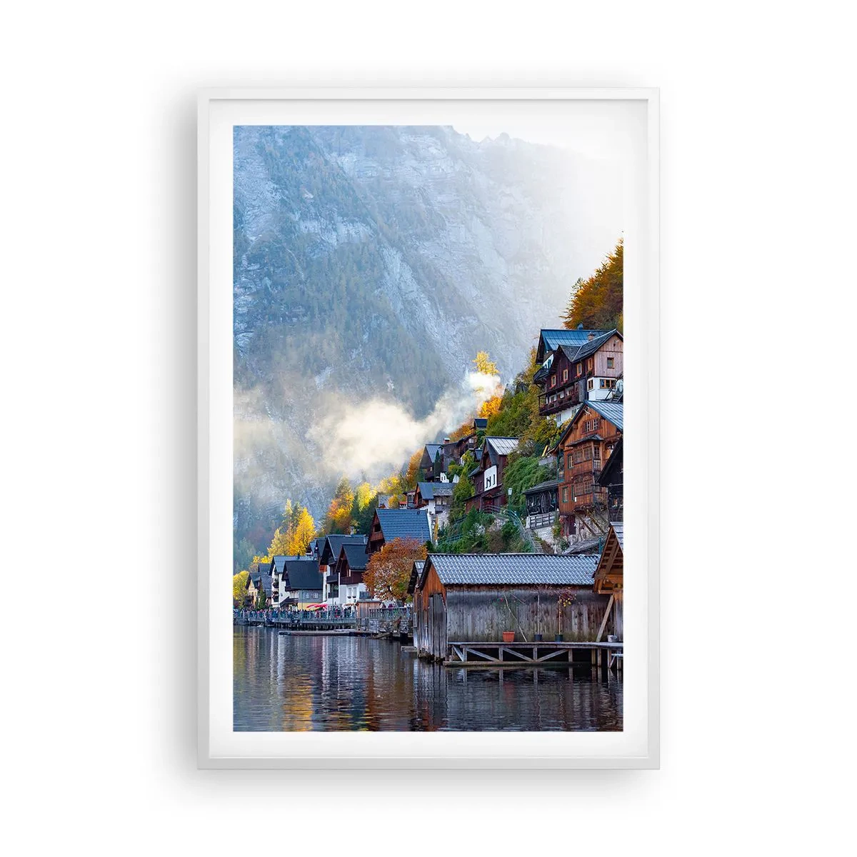 Affiche dans un cadre blanc - Poster - Ambiance alpine - 61x91 cm