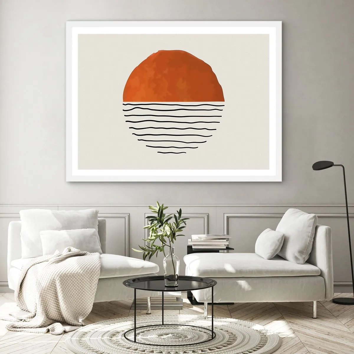 Affiche dans un cadre blanc - Poster - Dans un climat japonnais - 100x70 cm