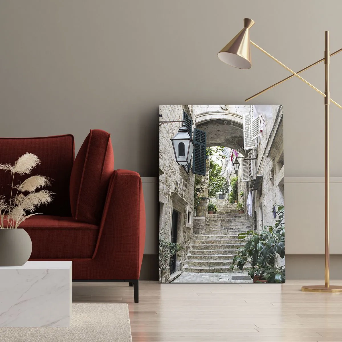 Impression sur toile - Image sur toile - Une charmante ruelle - 70x100 cm