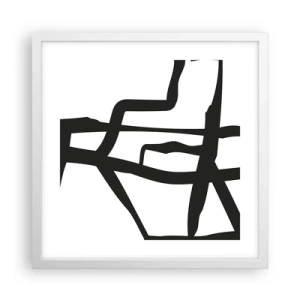 Affiche dans un cadre blanc - Poster - Conception noir et blanc - 40x40 cm