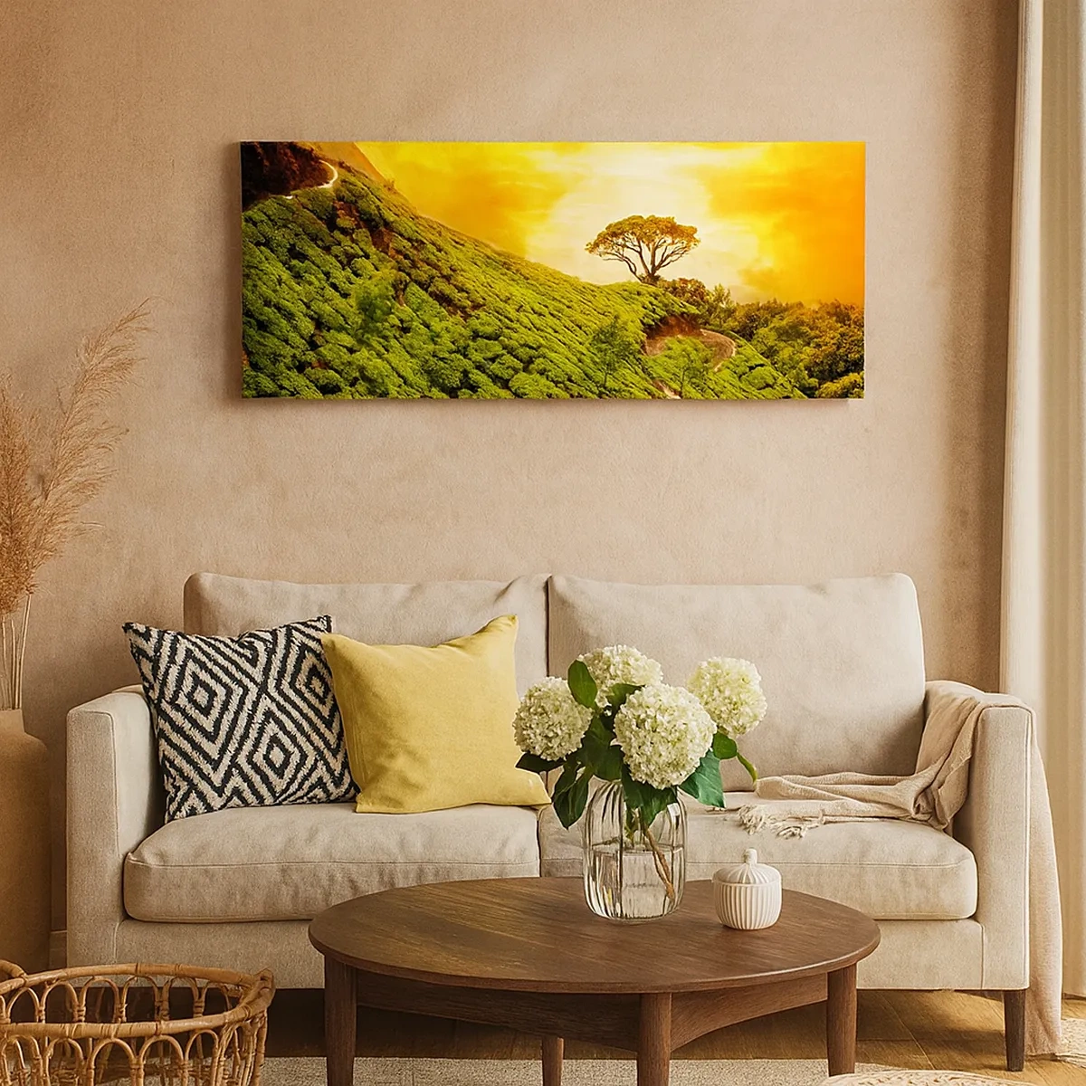 Impression sur toile - Image sur toile - Un chemin sinueux, une pente verte - 30x30 cm